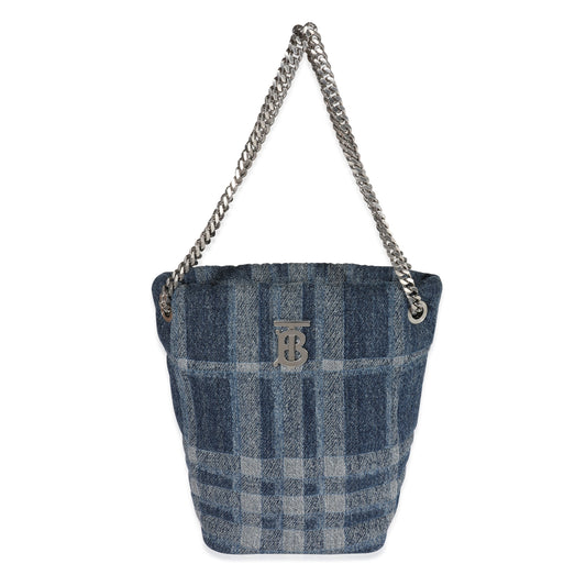 BURBERRY Blue Denim Small Lola Bucket Bag
