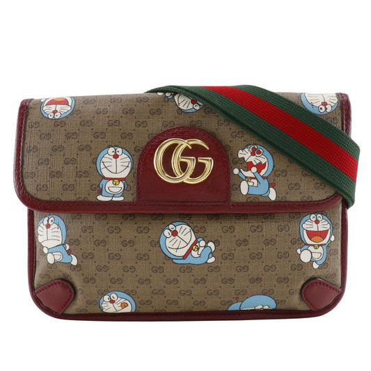 Gucci Doraemon Brown Canvas Shoulder Bag ()