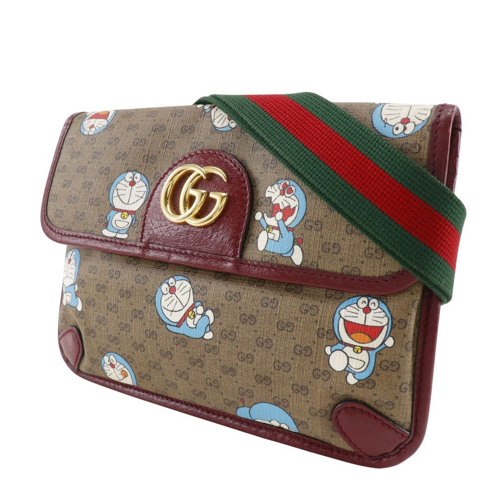 Gucci Doraemon Brown Canvas Shoulder Bag