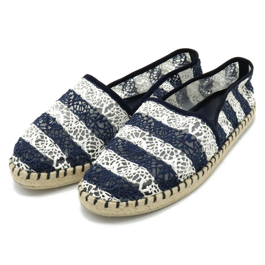 Chanel Lace Espadrille Flat Shoes Slip-on