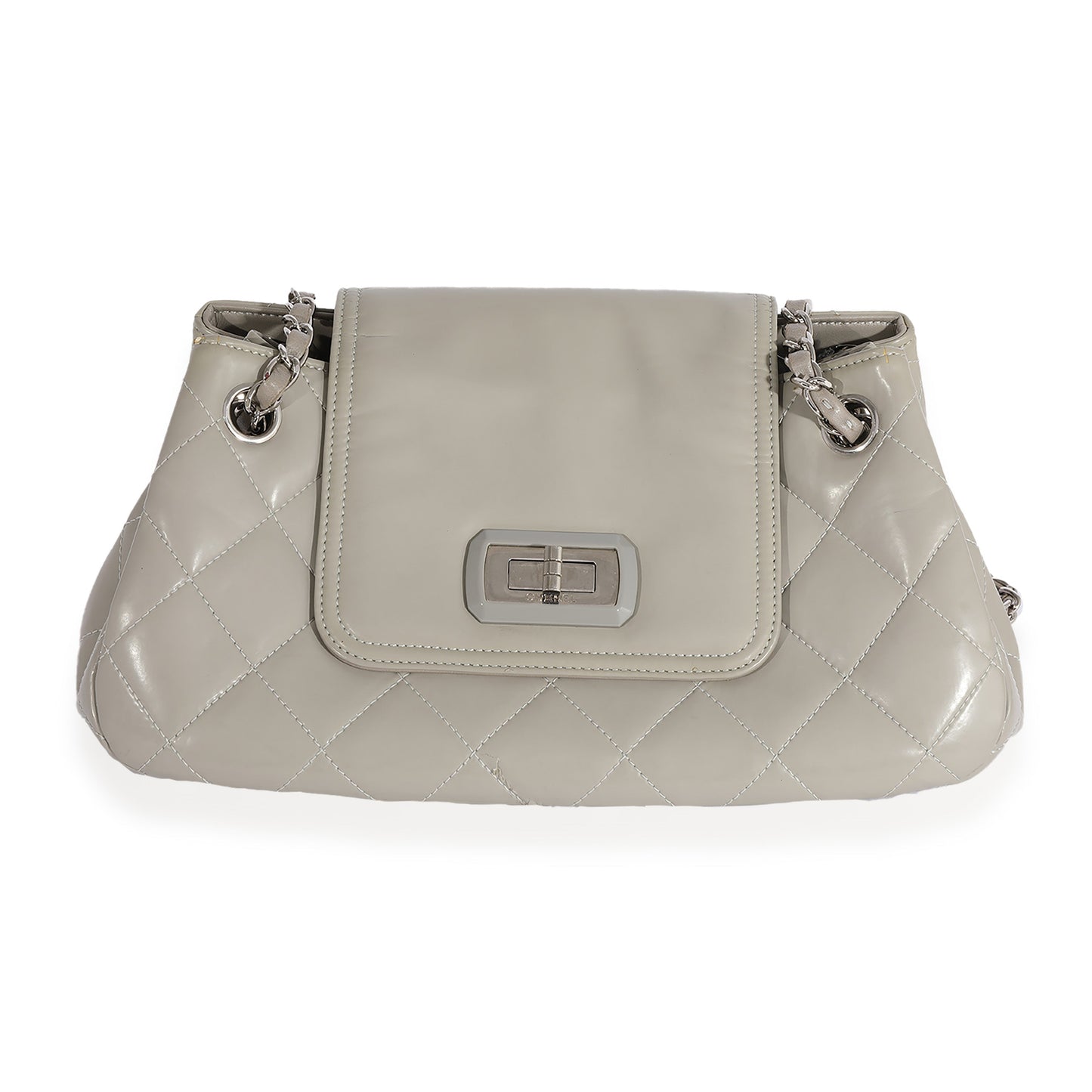 CHANEL Gray Quilted Glazed Leather Reissue Accordion Flap Bag