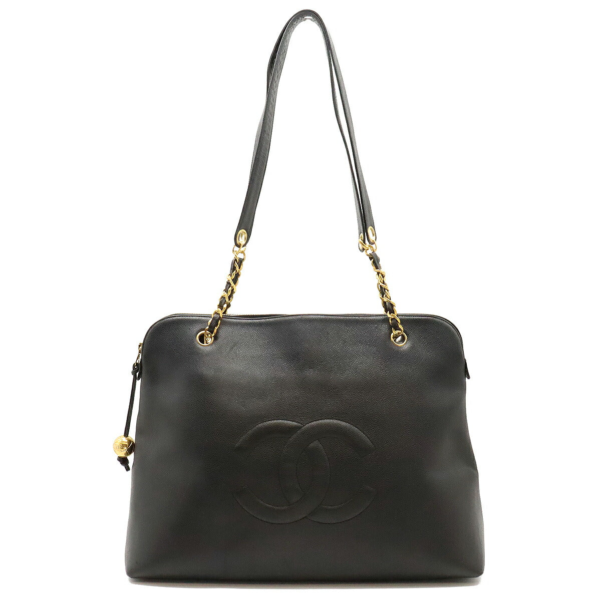 Chanel Leather Coco Ball Chain Shoulder Tote