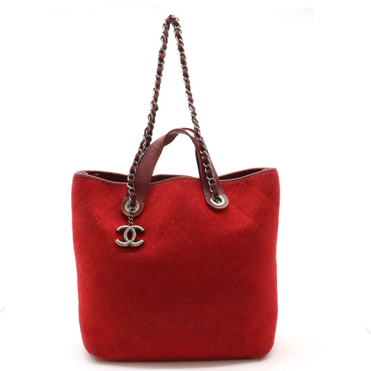 Top Quality Chanel Matelasse Coco Mark Wool Leather Tote Bag