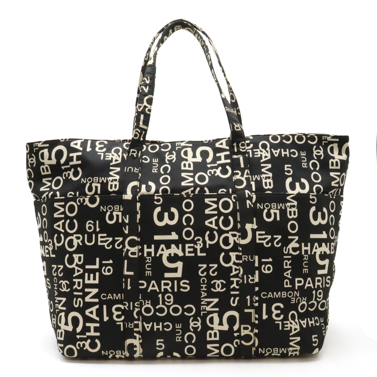 Top Quality Chanel Canvas Logo Tote Bag with Plastic Chain