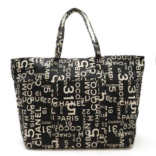Top Quality Chanel Canvas Logo Tote Bag with Plastic Chain
