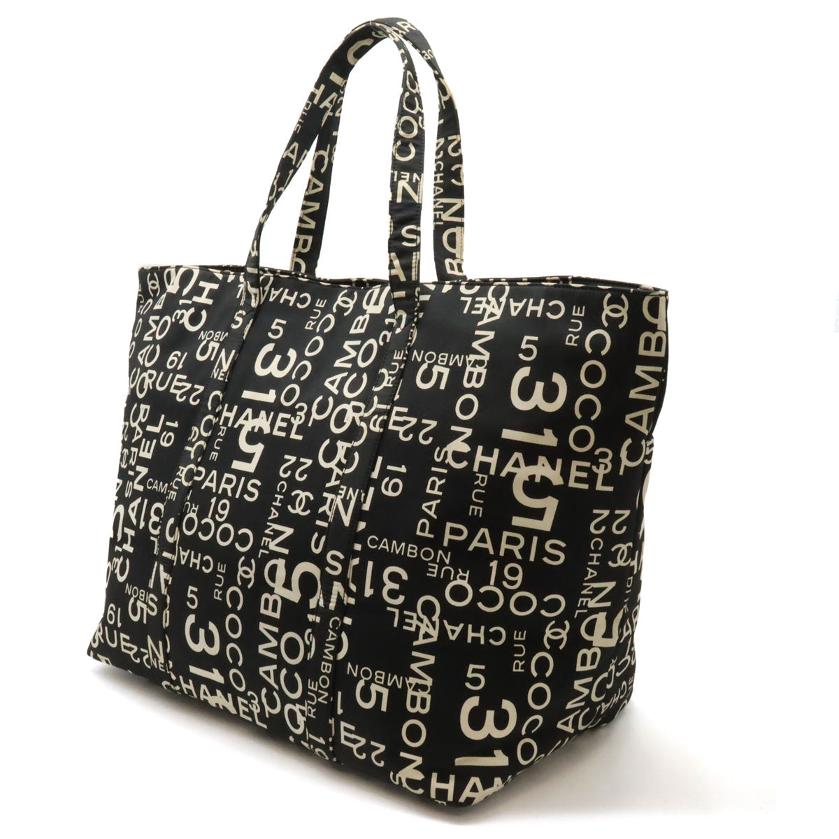 Top Quality Chanel Canvas Logo Tote Bag with Plastic Chain