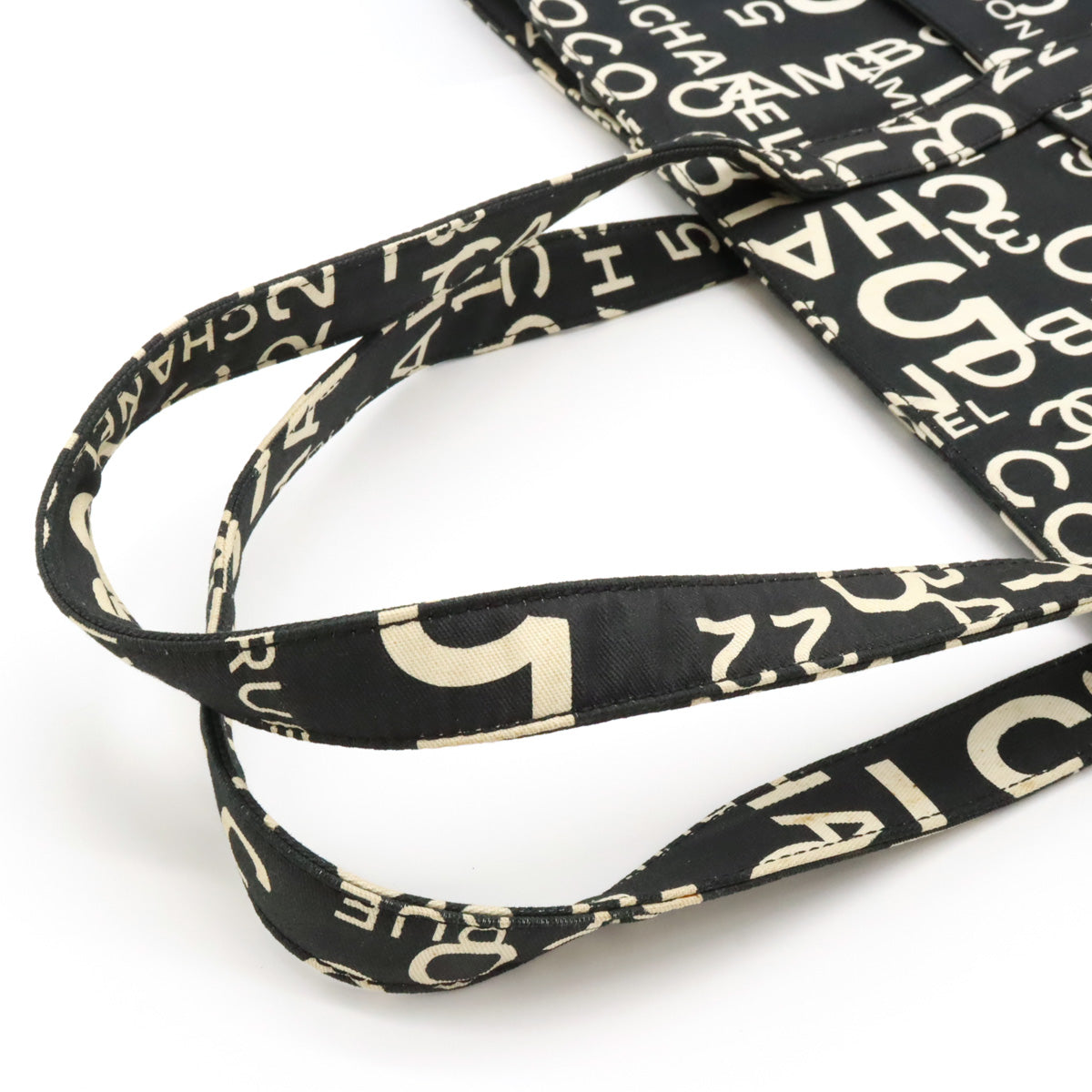 Top Quality Chanel Canvas Logo Tote Bag with Plastic Chain