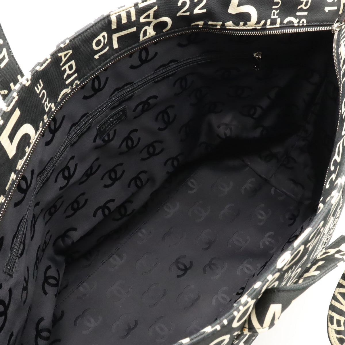 Top Quality Chanel Canvas Logo Tote Bag with Plastic Chain