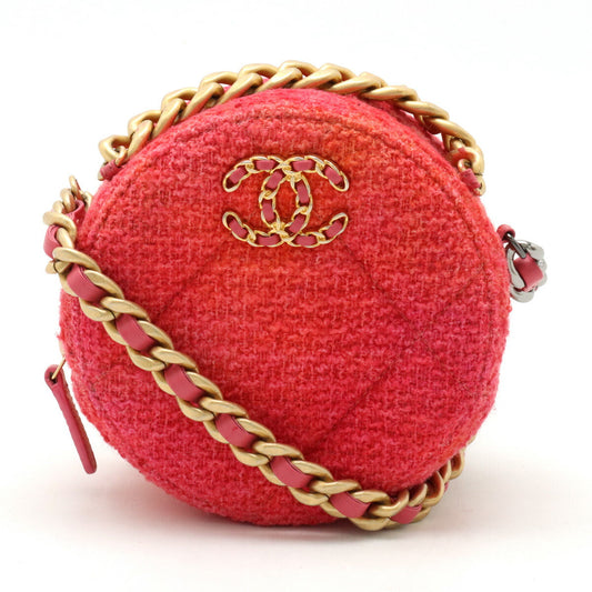 Chanel Tweed CHANEL19 Round Chain Shoulder Bag AP0945