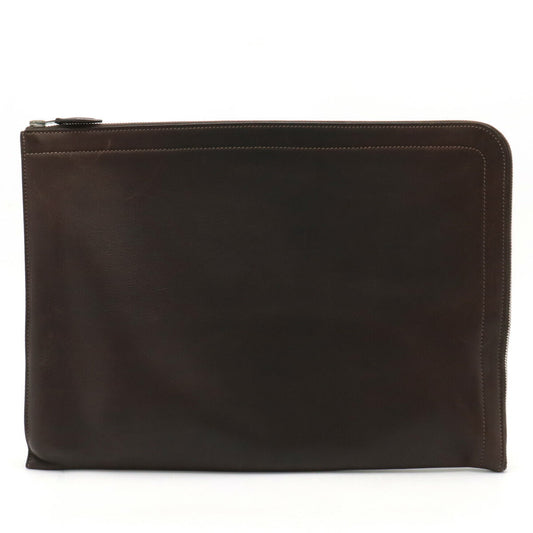 Hermes Zip Computer Leather Clutch Bag