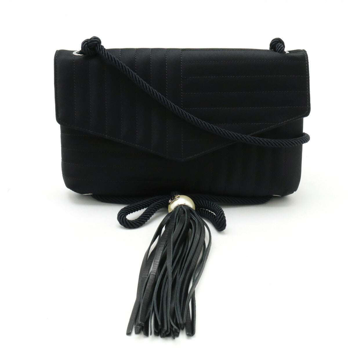 Chanel Satin Coco Pearl Shoulder Bag