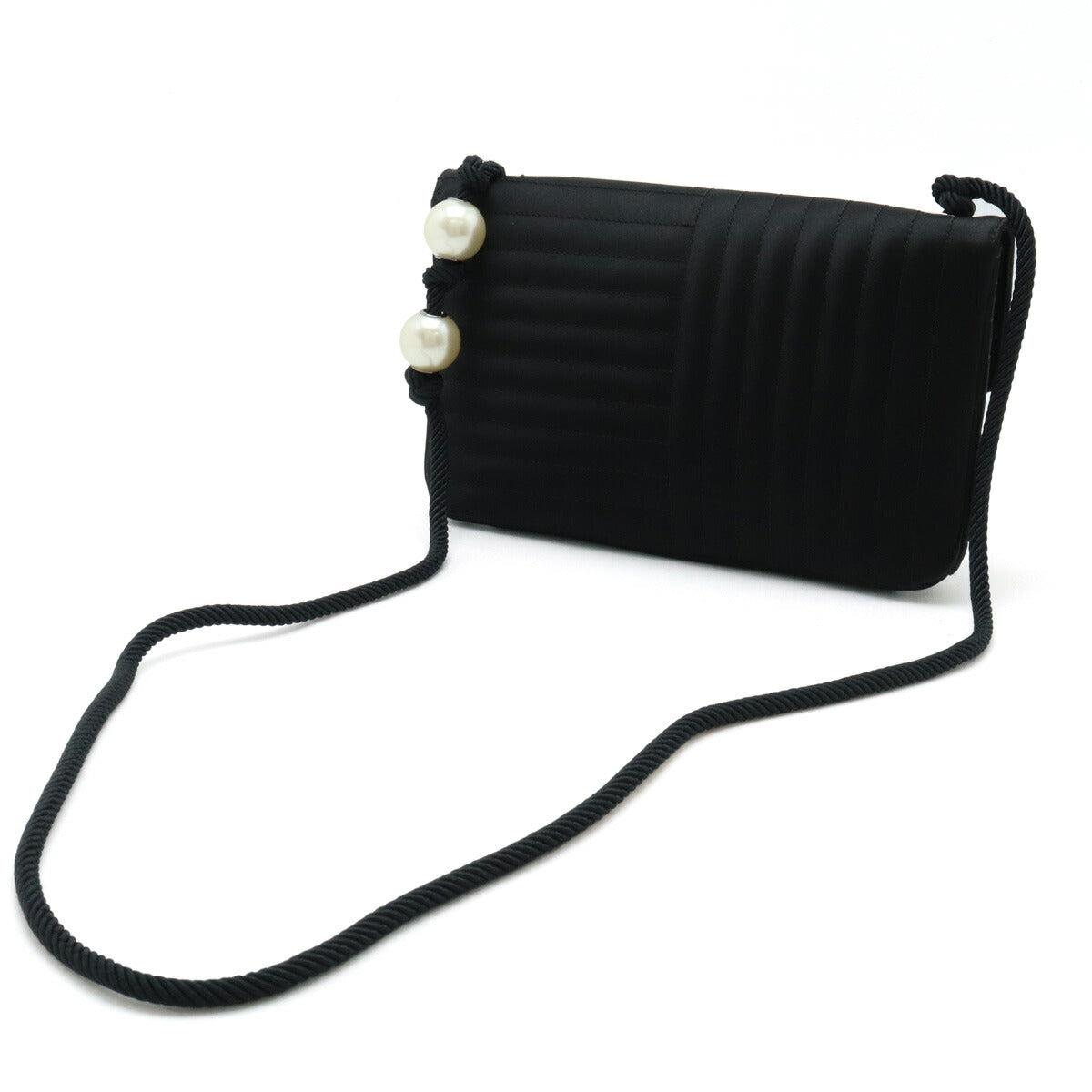 Chanel Satin Coco Pearl Shoulder Bag