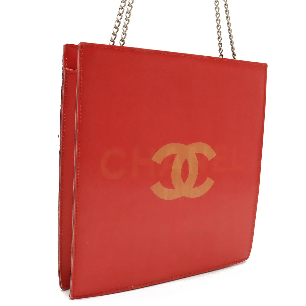 Chanel Hologram Coco Mark Chain Shoulder Bag Red