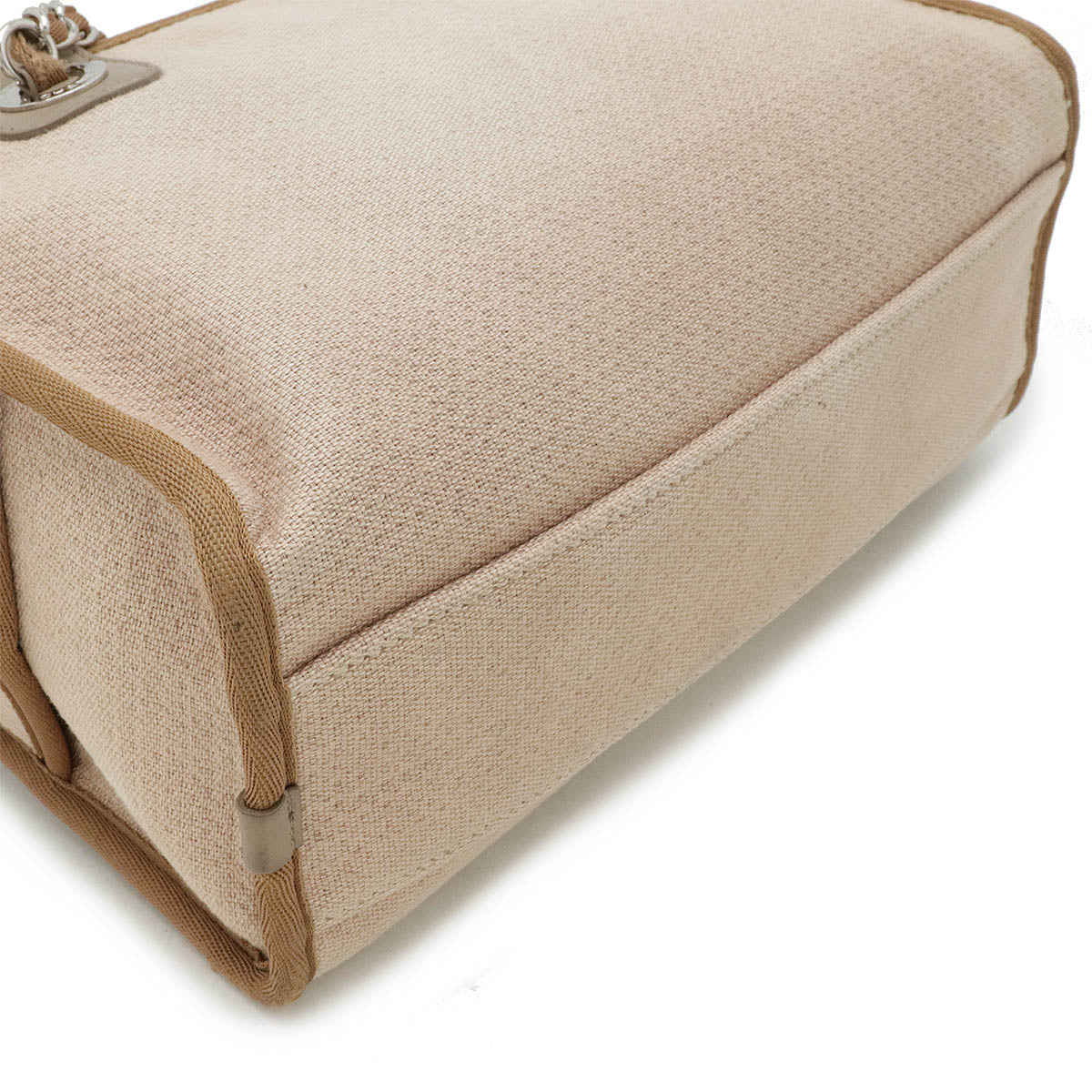 Chanel Doville Logo Bowling Bag 2WAY Beige