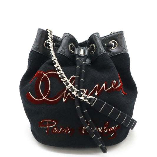 Chanel Matelassé Wool Leather Shoulder Bag
