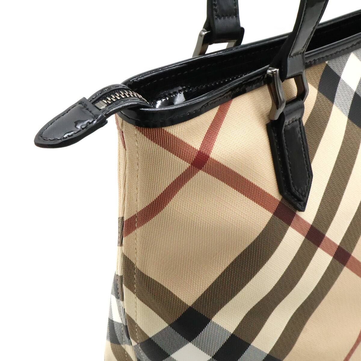 Burberry House Check PVC Patent Leather 2way Tote Bag