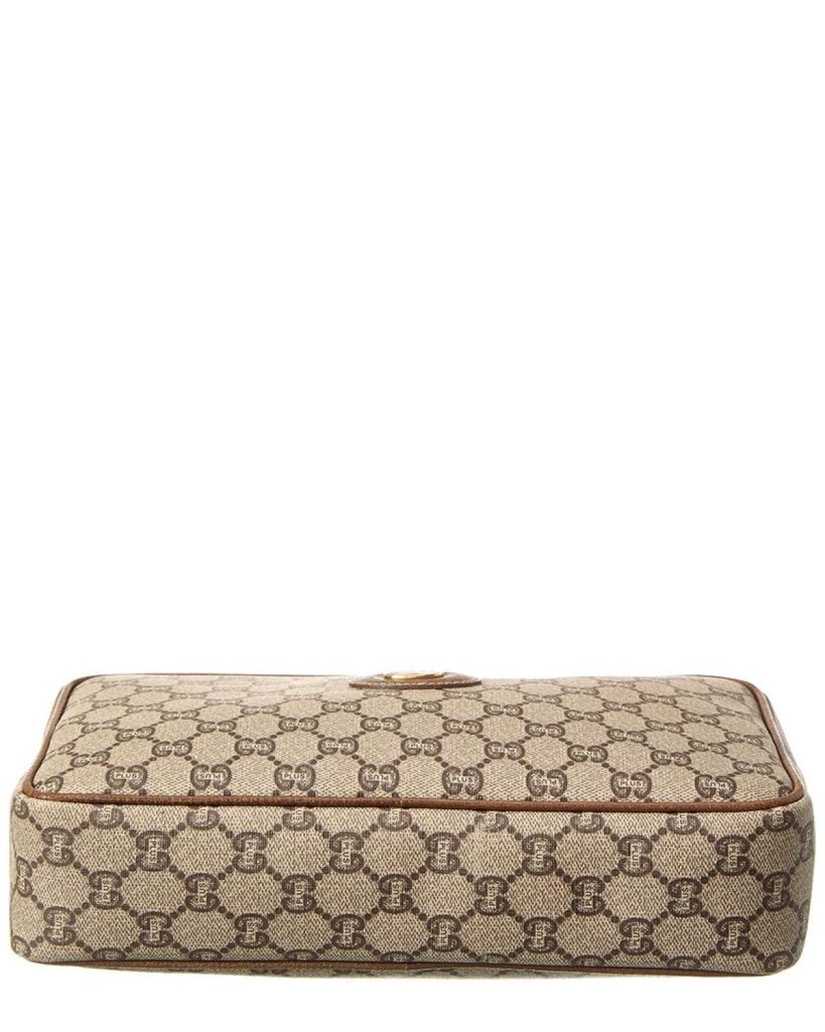Gucci Brown GG Supreme Canvas Plus Pouch ( )