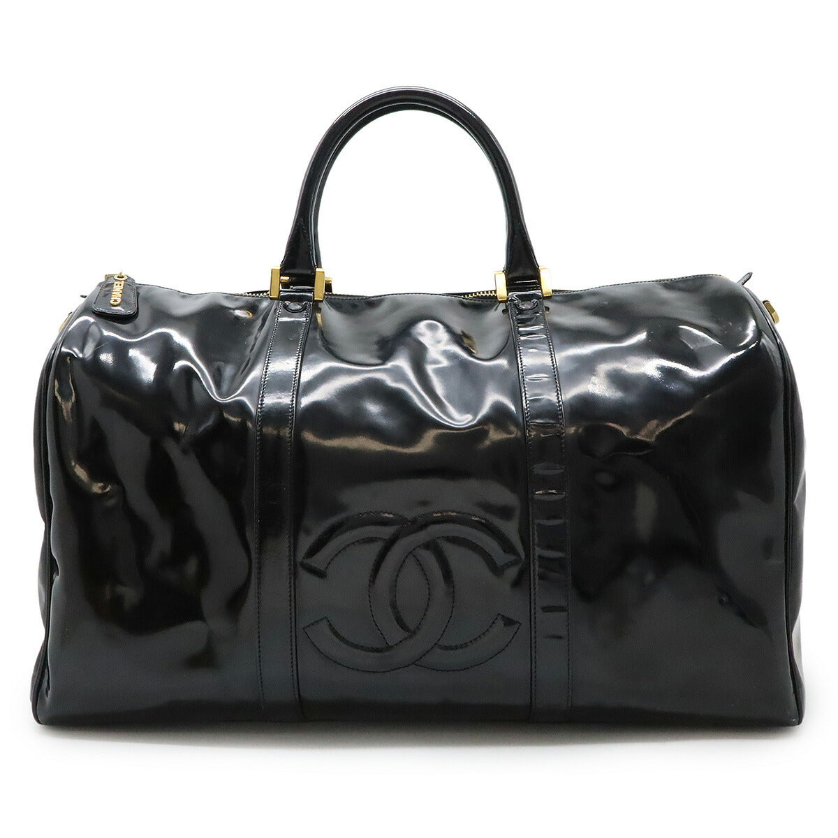 Chanel Coco Mark Patent Leather Boston Bag