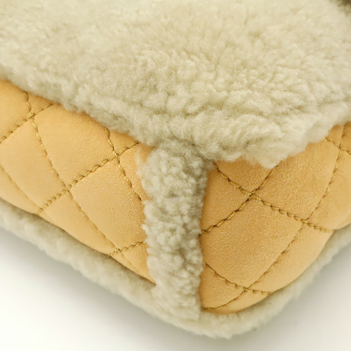 Chanel Pearl Embroidery Shearling Shoulder Bag