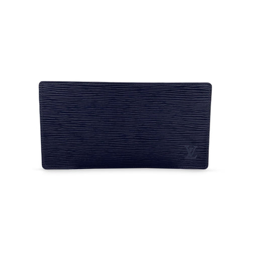 LOUIS VUITTON Vintage Black Epi Leather Long Card Wallet Ticket Holder