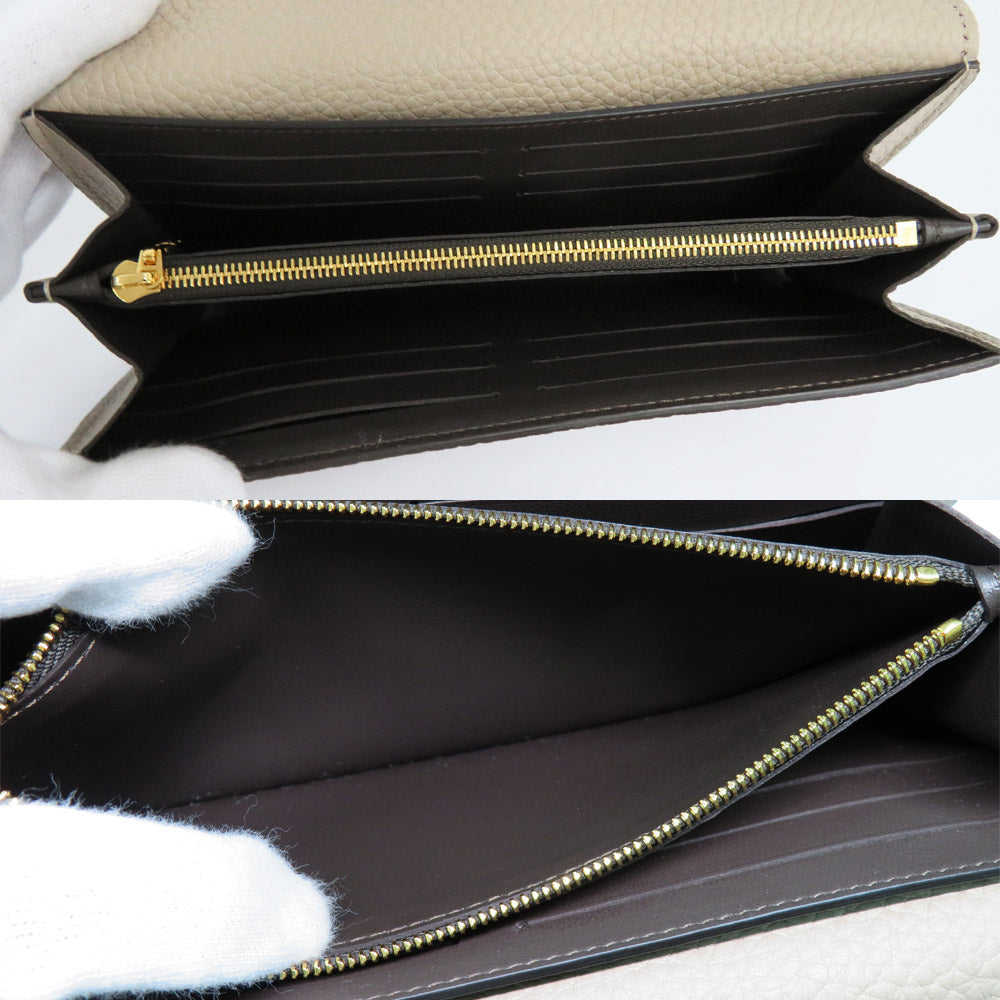 Louis Vuitton Portefolio Capsine M61249 LV  Leather Gale Beige Gr G  Long Wallet Retail