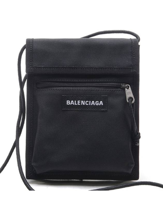 Luxury Balenciaga  Explorer Logo Patch Cross Bag Black