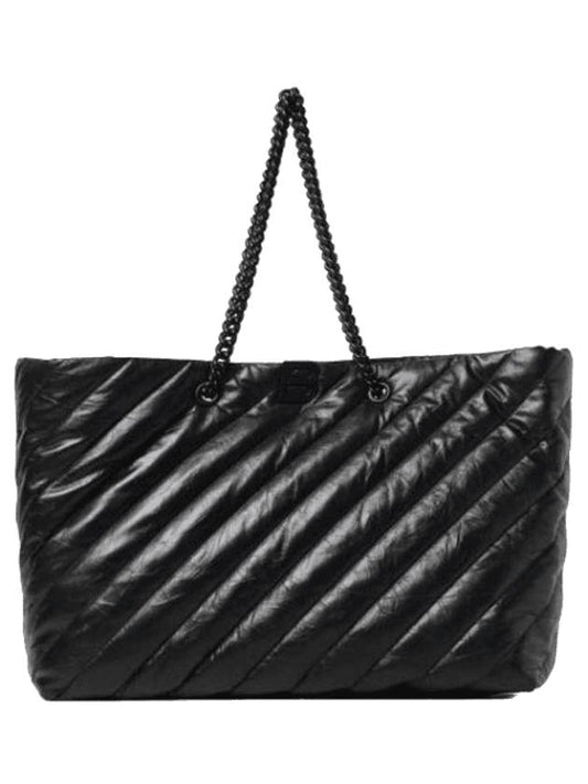 Luxury Balenciaga  Crush Large Quilted Carry All Tote Bag Black
