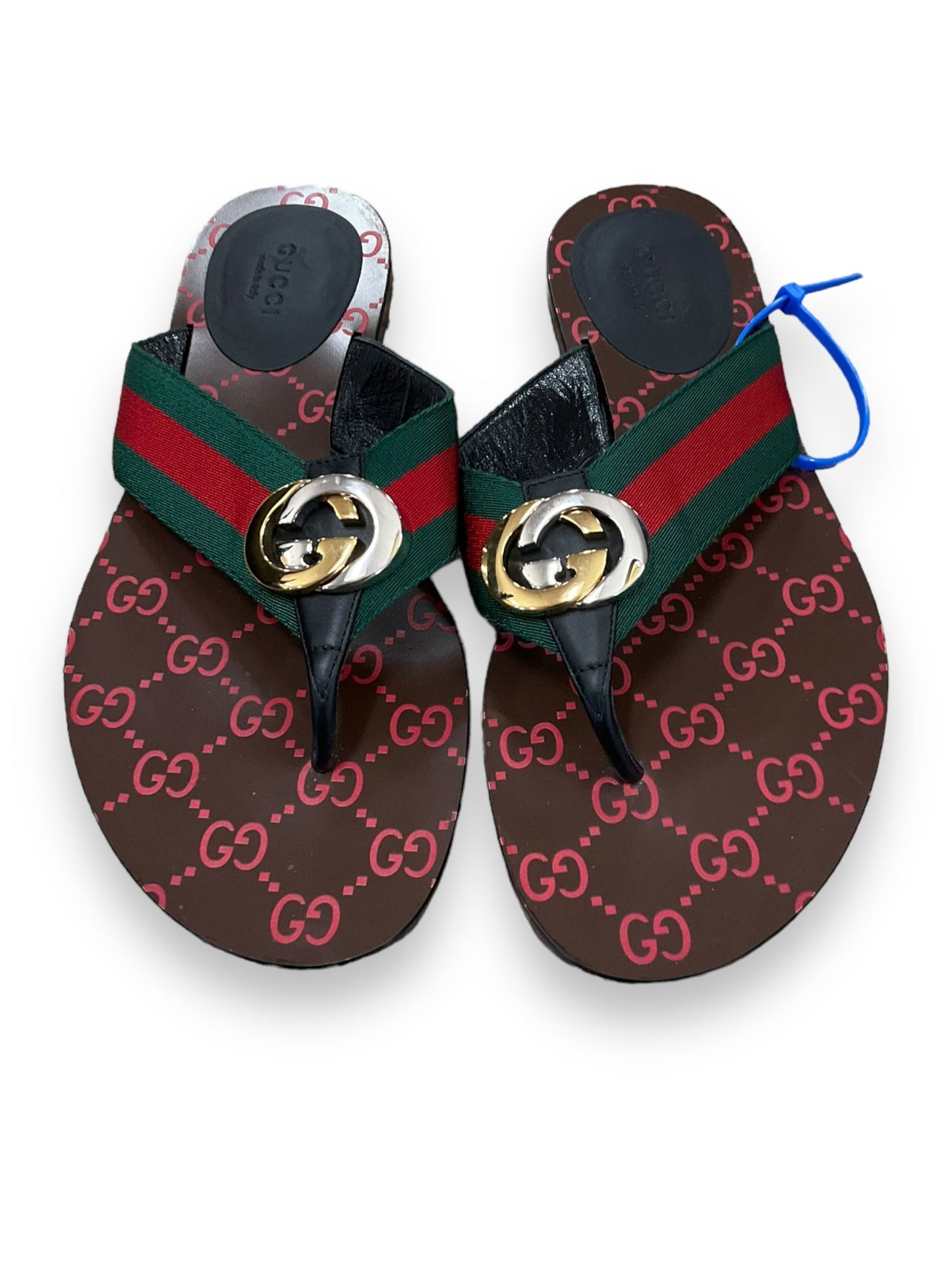 Brown Sandals Flats Gucci, Size 7.5