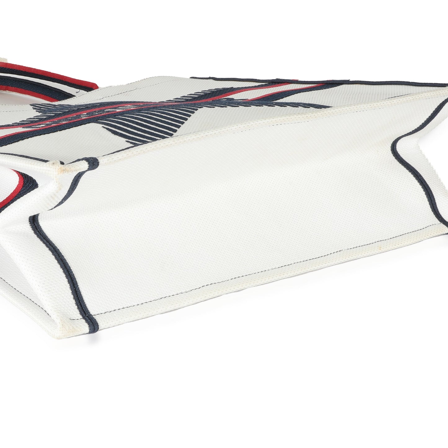 CHRISTIAN DIOR White Canvas Dioralps Large Book Tote