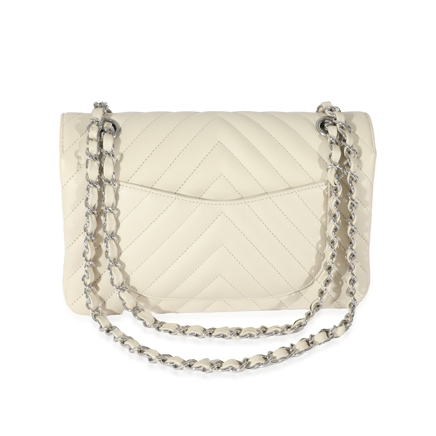 CHANEL 22C Neutral Chevron Calfskin Small Classic Flap