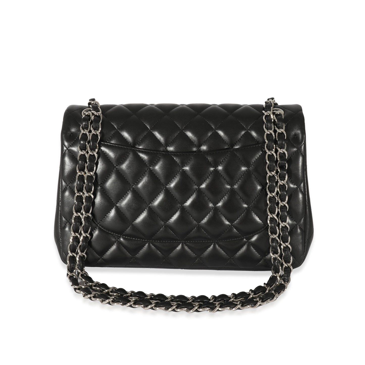 CHANEL Black Lambskin Jumbo Classic Double Flap