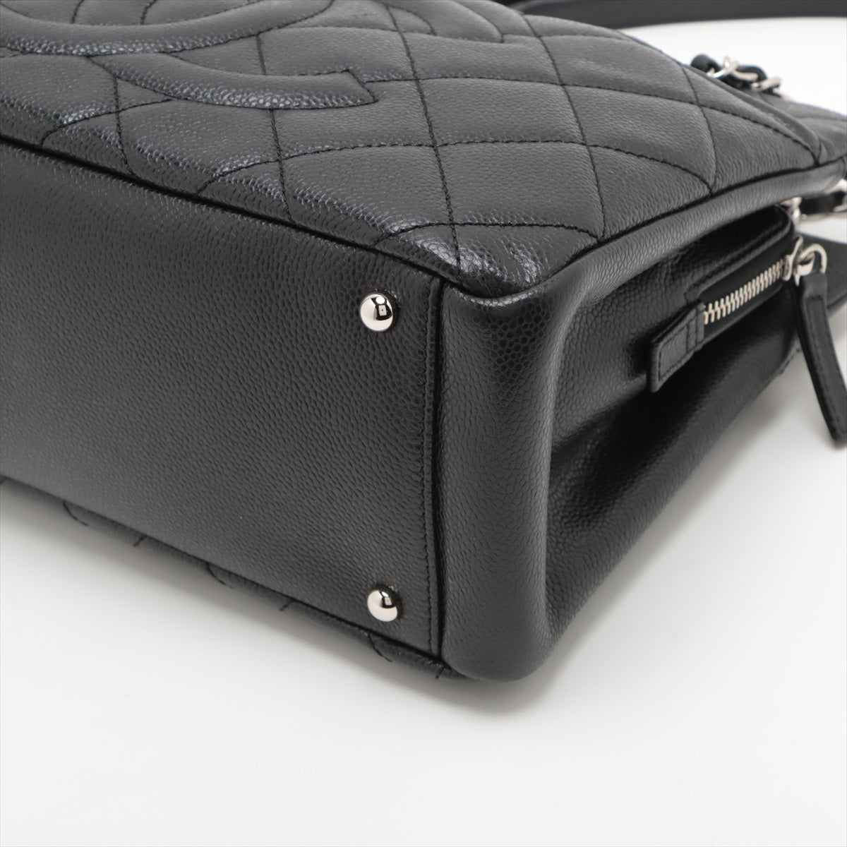 Chanel Matrasse Caviar S Tote Bag Coco Black Silver G  19th