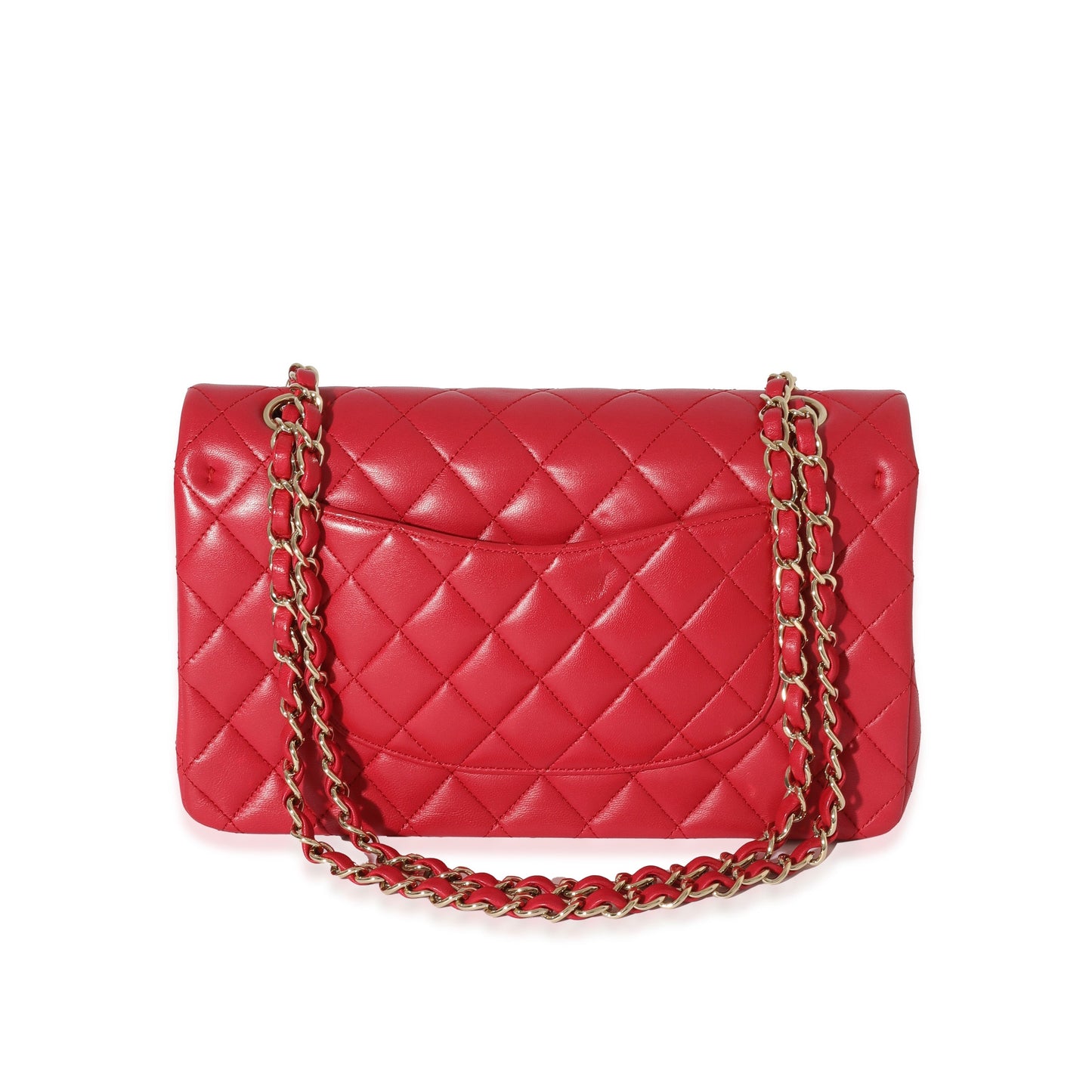 CHANEL Dark Pink Lambskin Medium Flap Bag