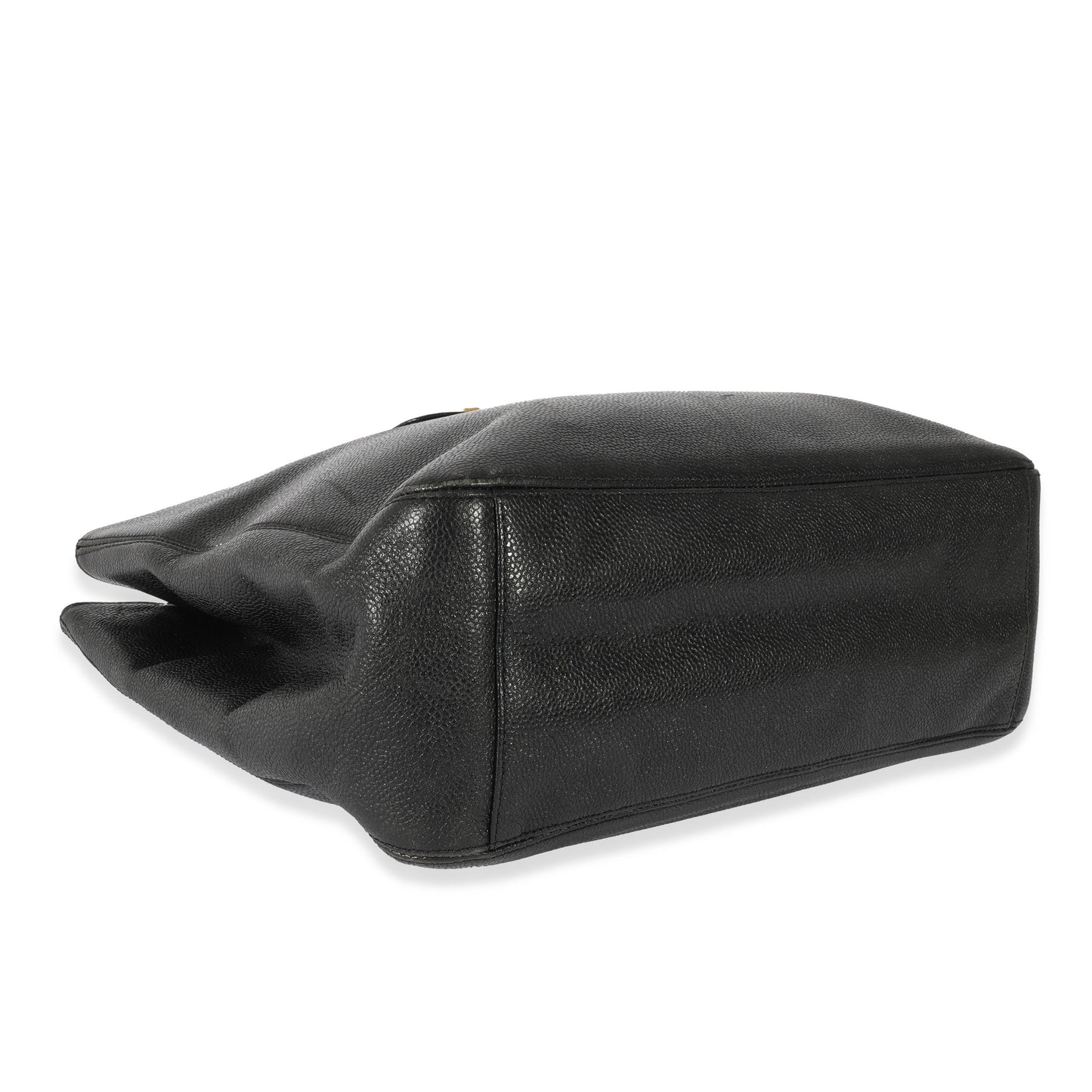 CHANEL Vintage Black Caviar CC Chain Tote