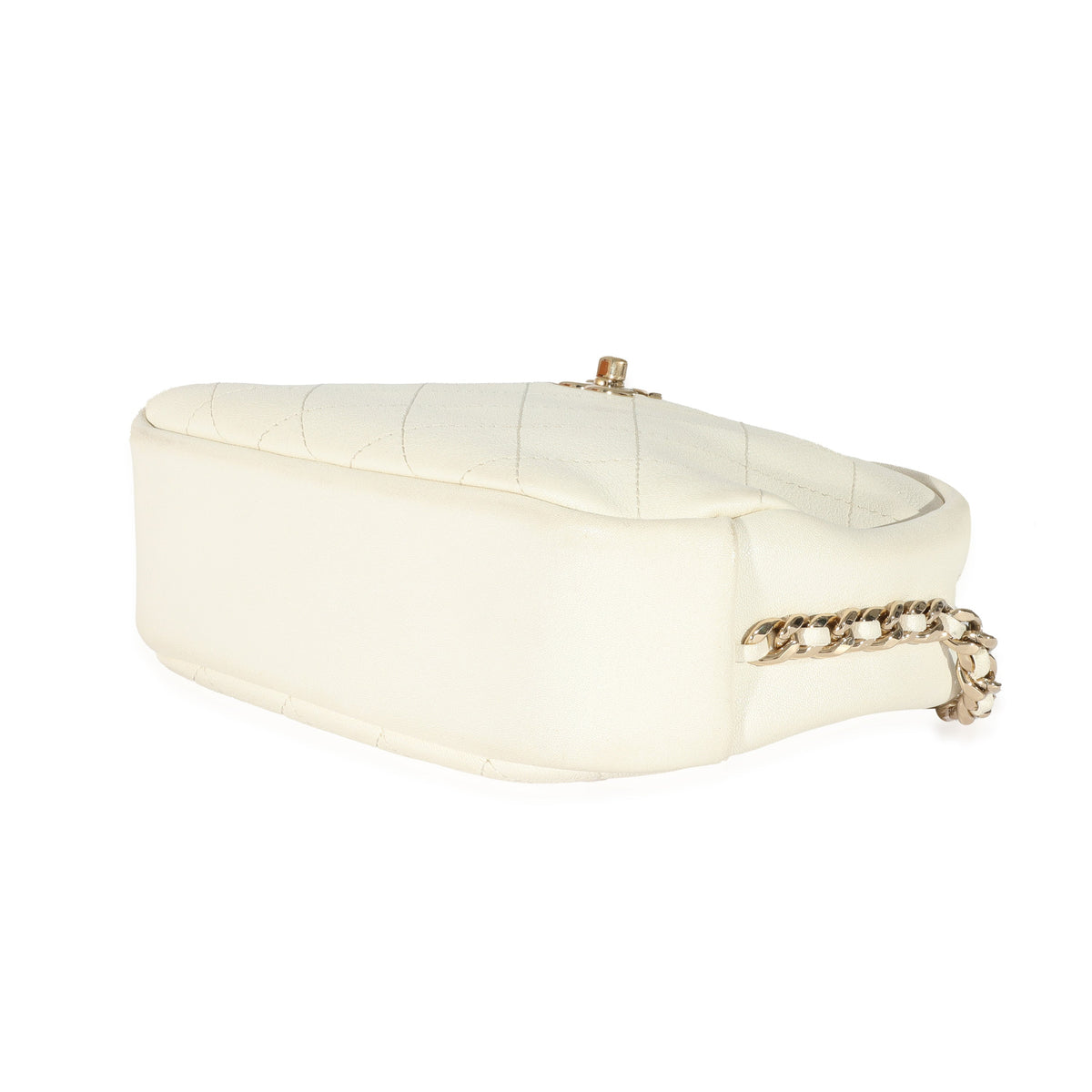 CHANEL White Leather Casual Trip Camera Bag