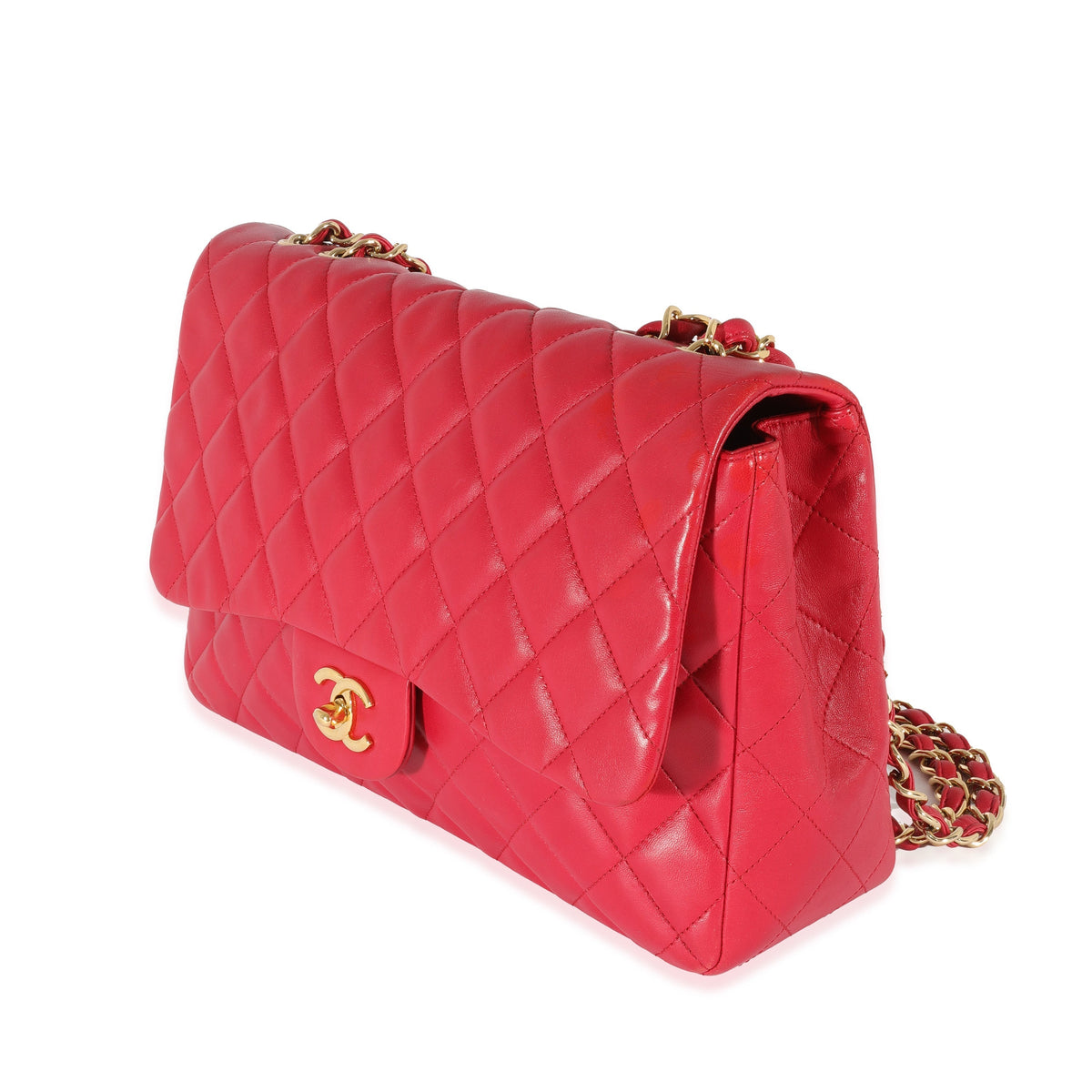 Top Quality Chanel Dark Pink Lambskin Jumbo Single New Bag