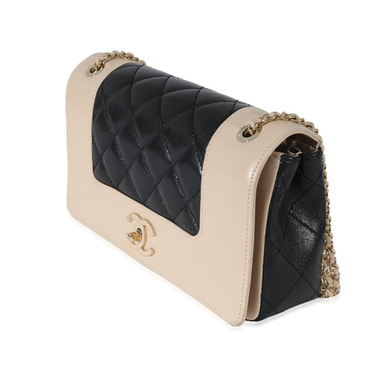 Chanel Bicolor Sheepskin Mademoiselle Vintage Flap Bag