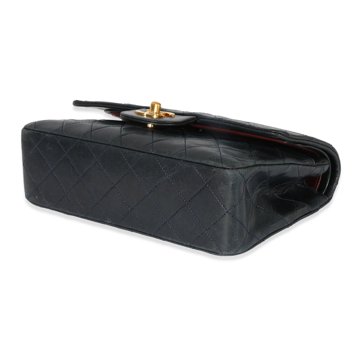 CHANEL Navy Quilted Lambskin Small Classic Double Flap Bag