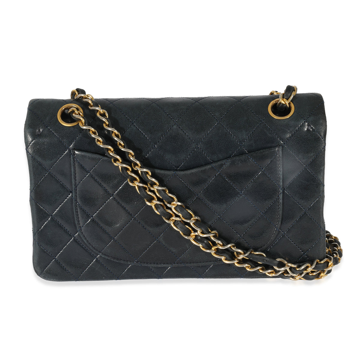 CHANEL Navy Quilted Lambskin Small Classic Double Flap Bag