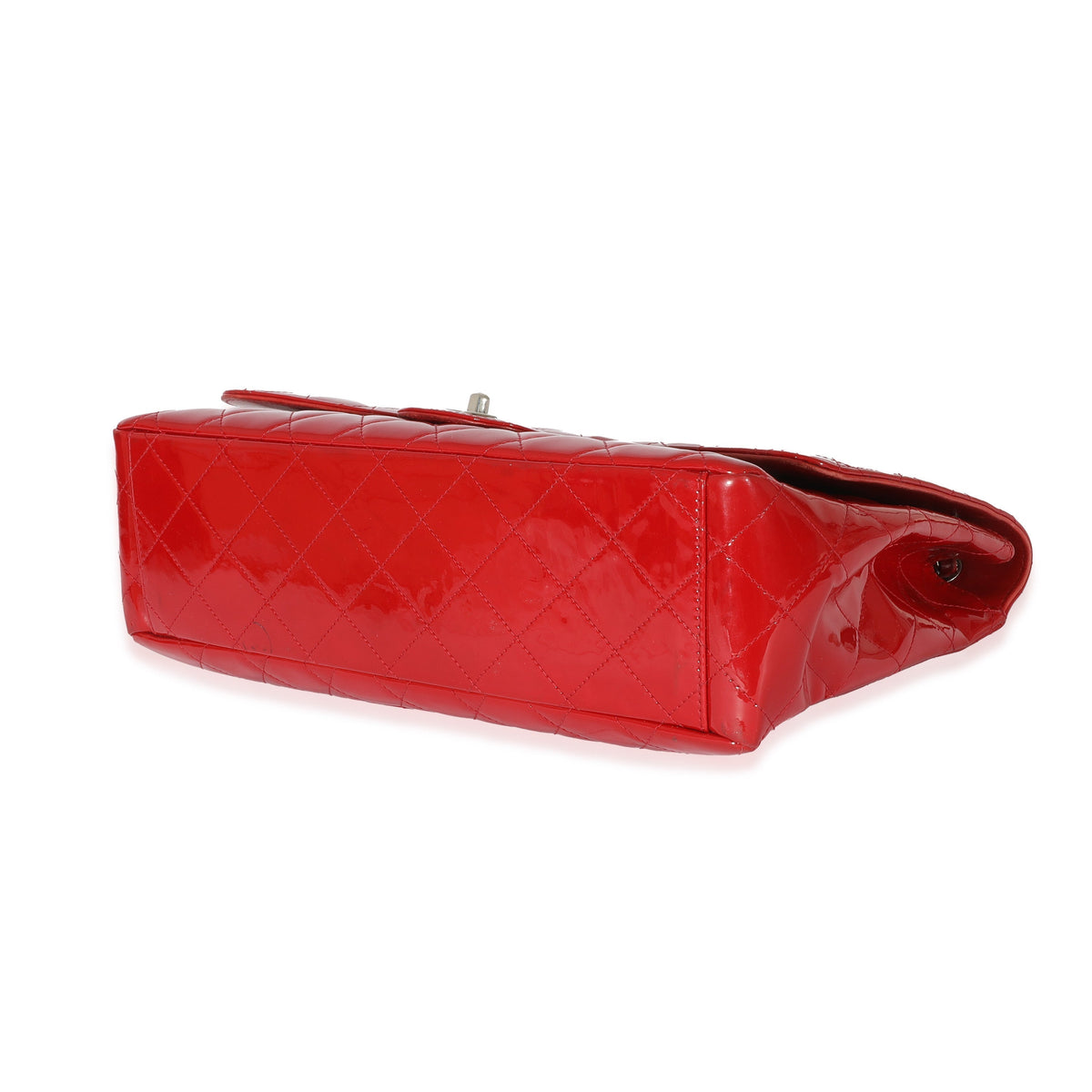 Chanel Red Patent Maxi Single Flap Bag