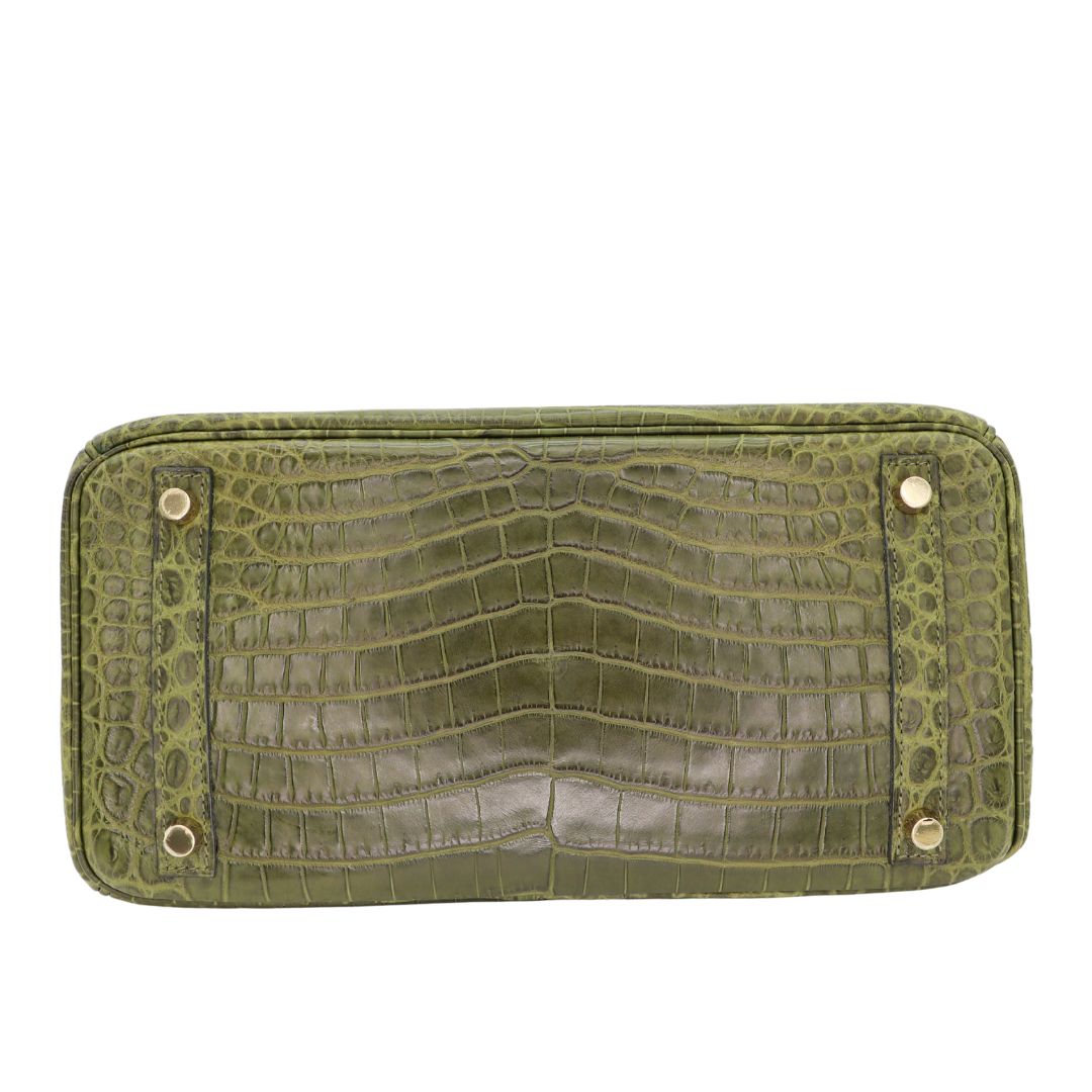 Hermès 30cm Birkin Canopee Matte Niloticus Crocodile Gold Hardware