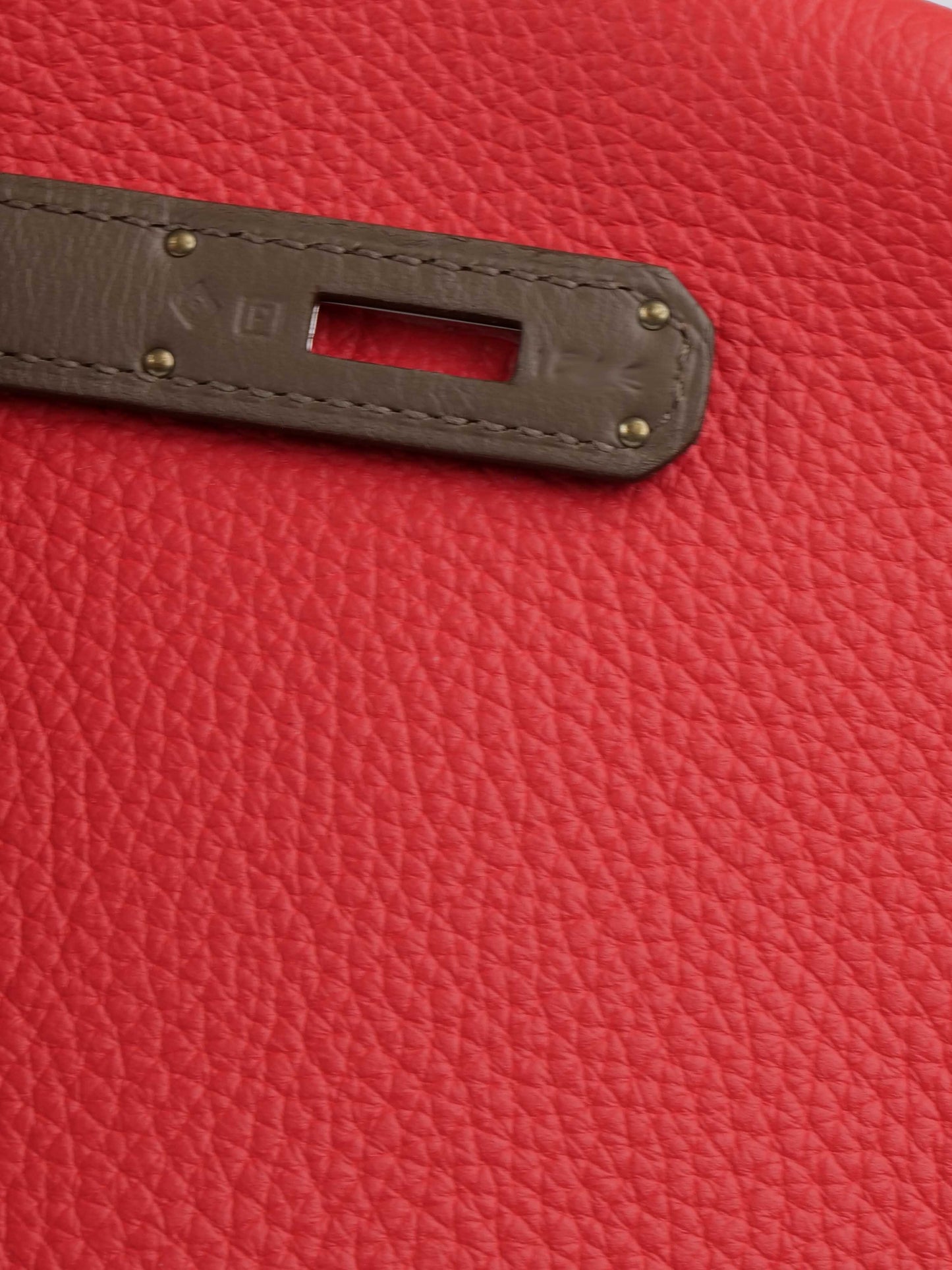 Hermes Limited Edition Tricolour Rose Jaipur, Argile and Etoupe Birkin 35.