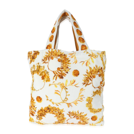CHANEL White Terry Cloth Paris-Greece Beach Tote