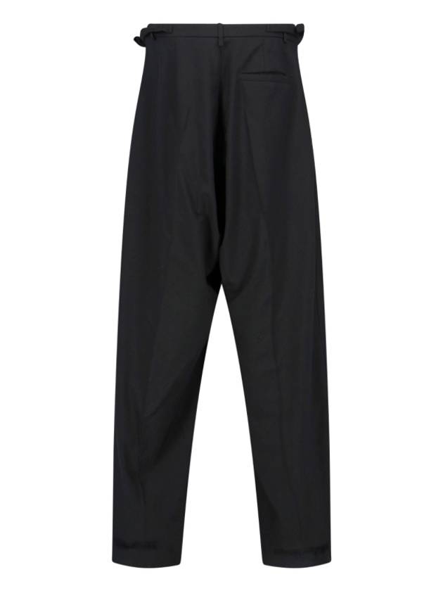 Luxury Balenciaga  Waist Buckle Strap Straight Pants Black