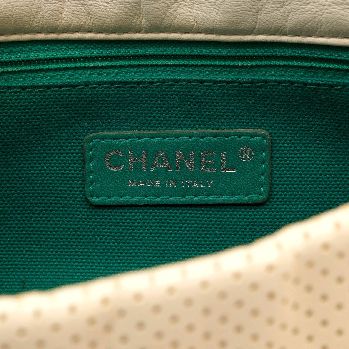 Chanel Pale Yellow Perforated Leather Baseball Spirit Bag