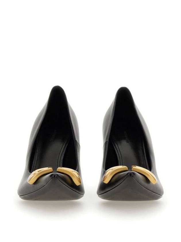 Luxury Balenciaga  Women's Logo Plaque Pointed toe Heels BLACK