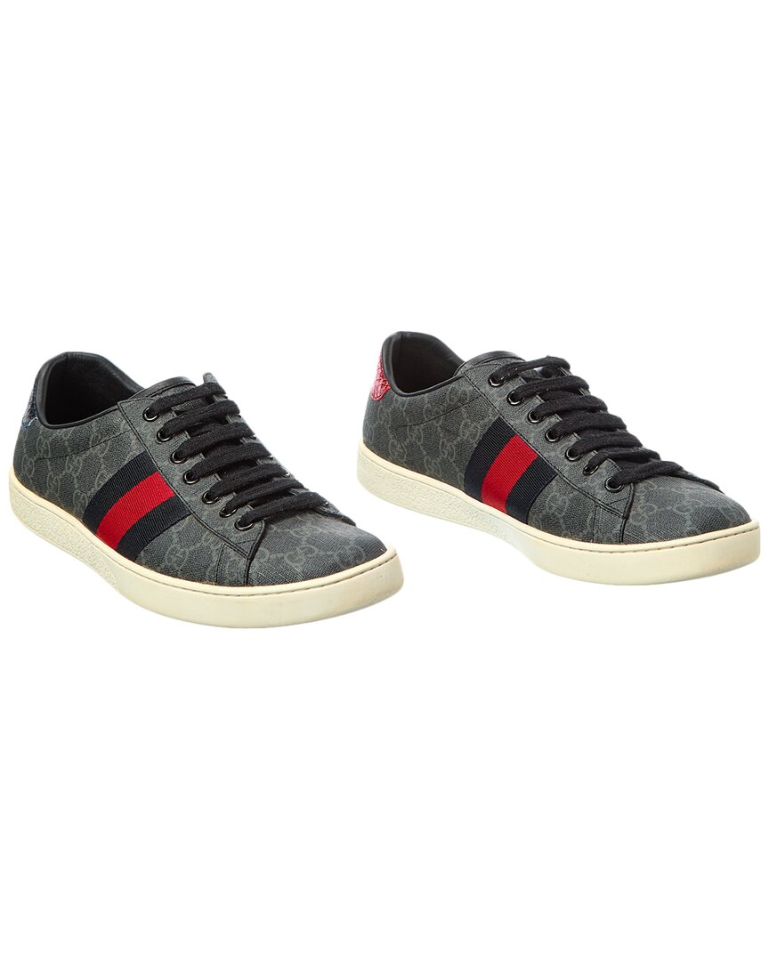 Gucci Ace Gg Supreme Canvas & Leather Sneaker ( ) 8 Black