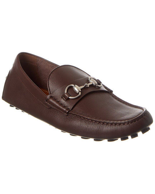 Gucci Horsebit Leather Loafer 6 Brown Multi