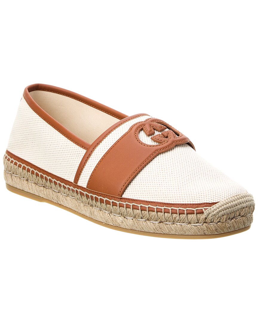 Gucci Interlocking G Canvas & Leather Espadrille 5.5 Beige