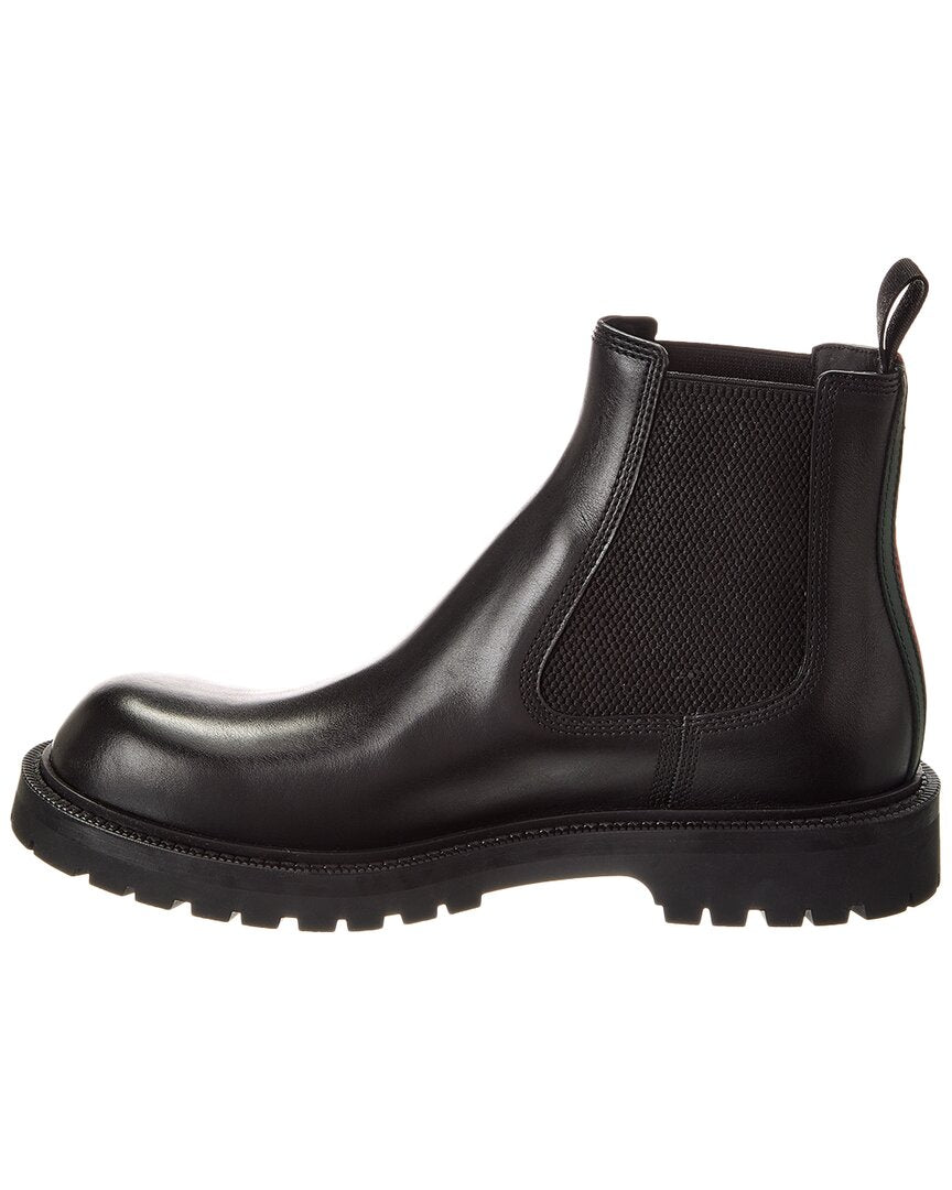 Gucci Web Leather Bootie